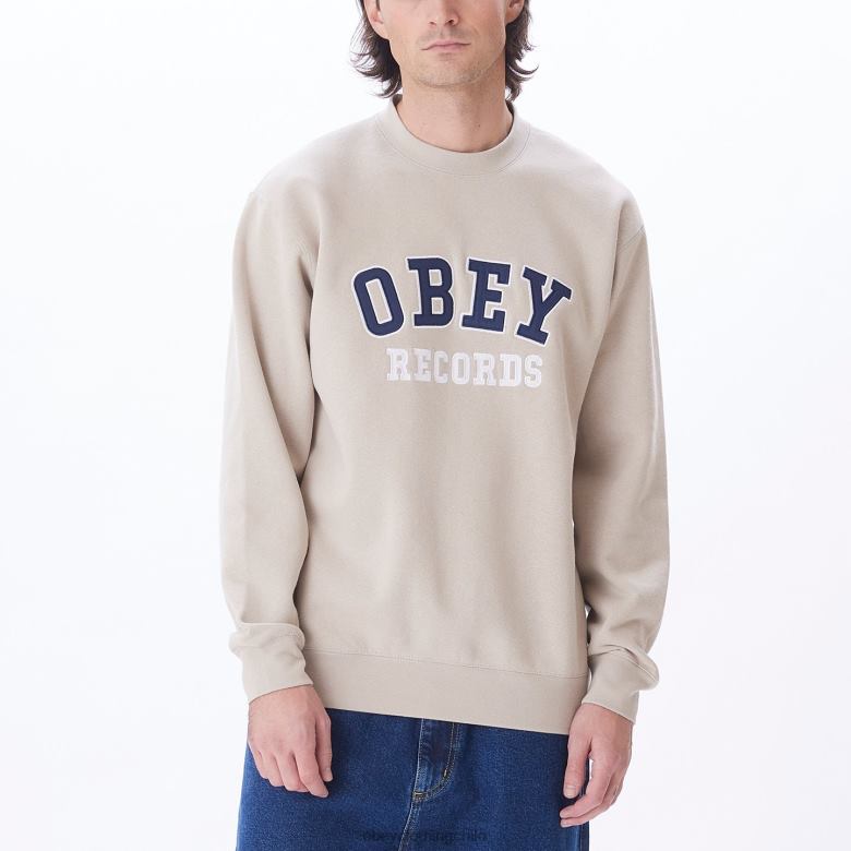 ropa 40VX1052 hombres registros de cuello redondo OBEY Gris plateado