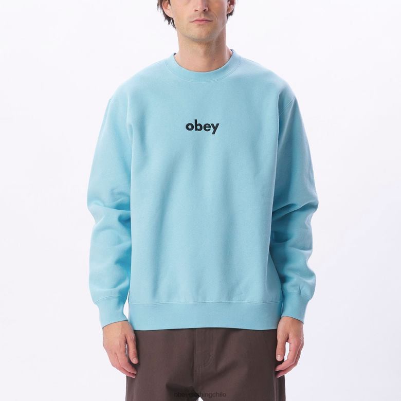ropa 40VX1054 hombres cuello redondo en minúsculas OBEY cielo azul