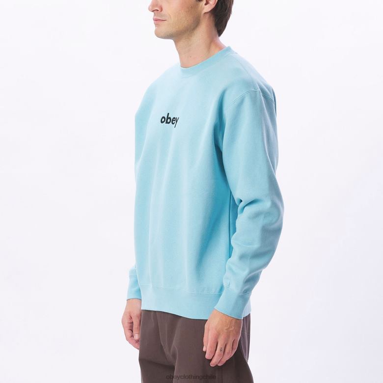 ropa 40VX1054 hombres cuello redondo en minúsculas OBEY cielo azul