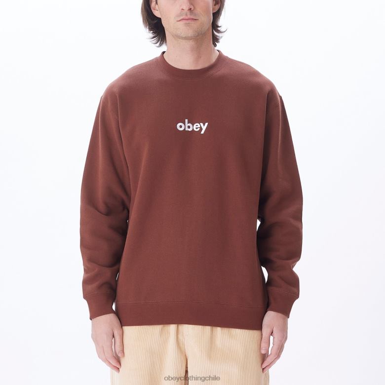 ropa 40VX1055 hombres cuello redondo en minúsculas OBEY sepia
