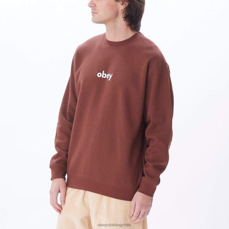 ropa 40VX1055 hombres cuello redondo en minúsculas OBEY sepia
