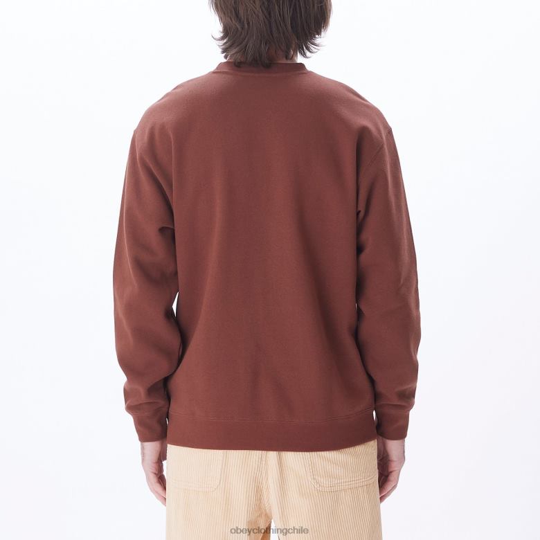 ropa 40VX1055 hombres cuello redondo en minúsculas OBEY sepia