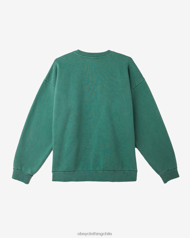 ropa 40VX983 hombres cuello redondo con pigmentos en minúsculas OBEY pigmento verde aventurina