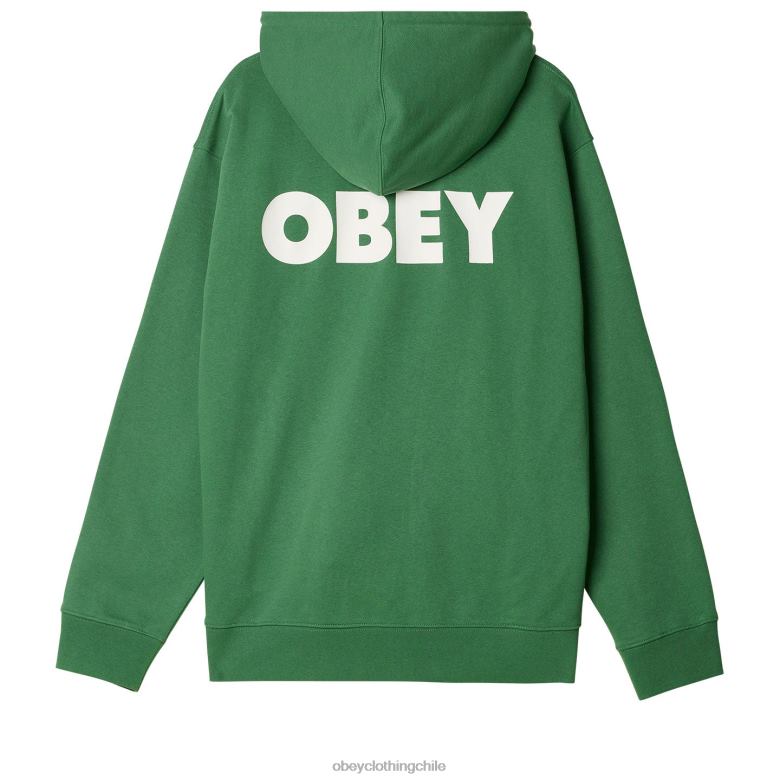 ropa 40VX985 hombres capucha con cremallera pesada y llamativa OBEY hoja de palma
