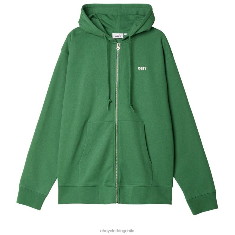 ropa 40VX985 hombres capucha con cremallera pesada y llamativa OBEY hoja de palma