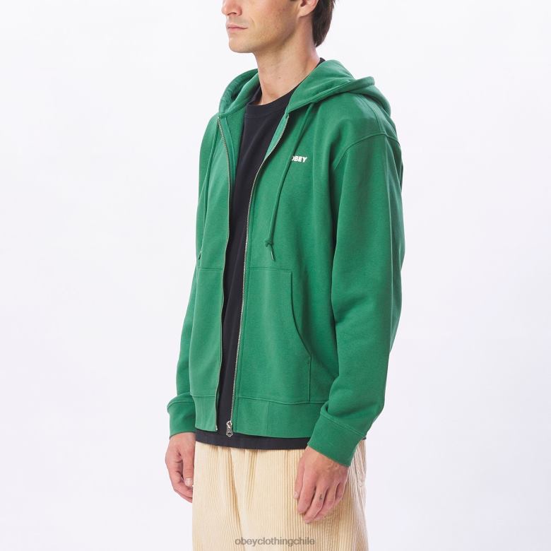 ropa 40VX985 hombres capucha con cremallera pesada y llamativa OBEY hoja de palma