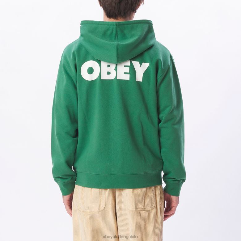 ropa 40VX985 hombres capucha con cremallera pesada y llamativa OBEY hoja de palma