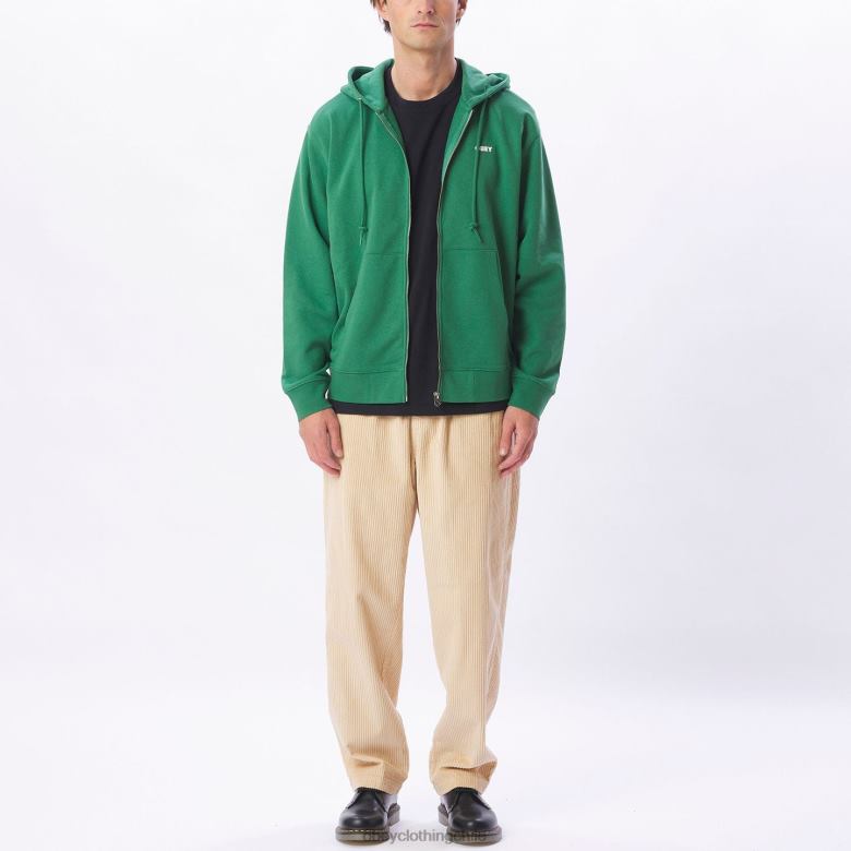 ropa 40VX985 hombres capucha con cremallera pesada y llamativa OBEY hoja de palma