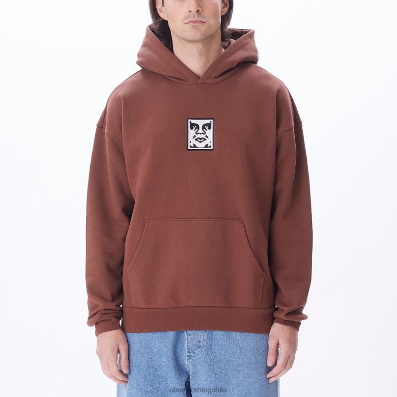 ropa 40VX991 hombres Icon capucha extra pesada ii OBEY sepia