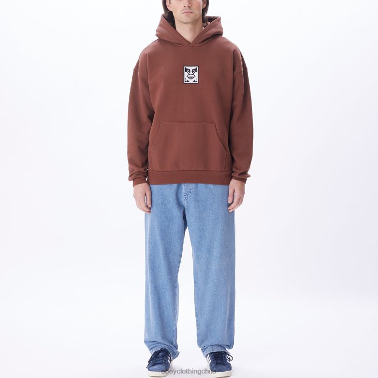 ropa 40VX991 hombres Icon capucha extra pesada ii OBEY sepia