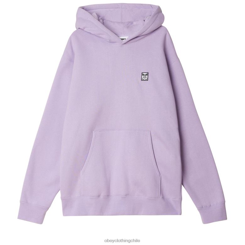 ropa 40VX992 hombres Capucha tipo jersey extra gruesa con parche de icono OBEY lavanda digital