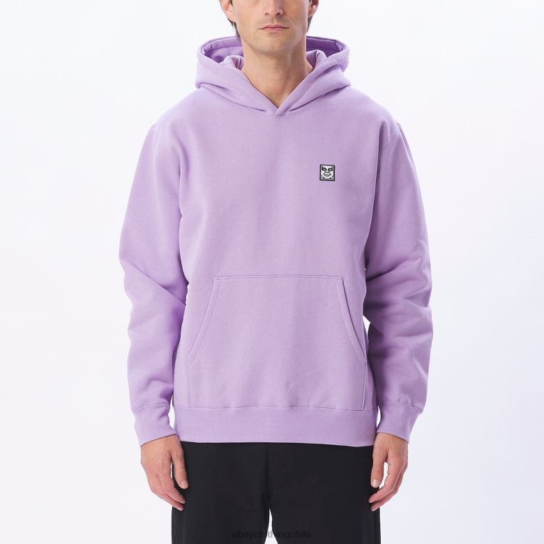 ropa 40VX992 hombres Capucha tipo jersey extra gruesa con parche de icono OBEY lavanda digital