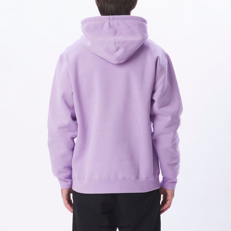 ropa 40VX992 hombres Capucha tipo jersey extra gruesa con parche de icono OBEY lavanda digital