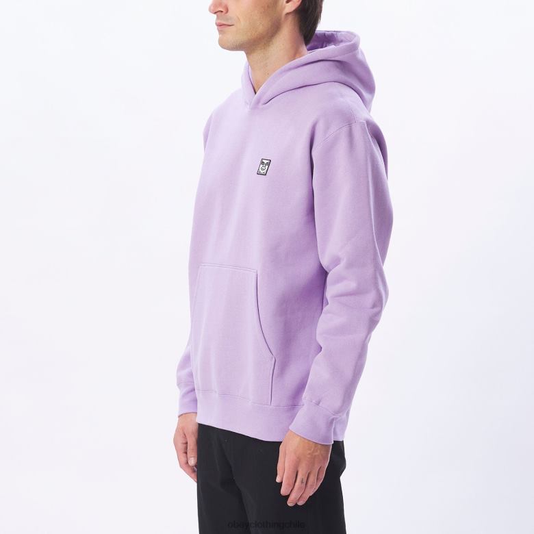 ropa 40VX992 hombres Capucha tipo jersey extra gruesa con parche de icono OBEY lavanda digital