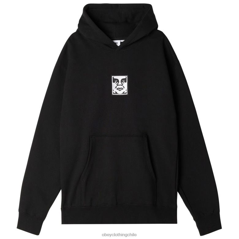 ropa 40VX993 hombres sudadera con capucha extra pesada Icon OBEY negro
