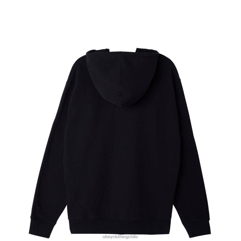 ropa 40VX993 hombres sudadera con capucha extra pesada Icon OBEY negro