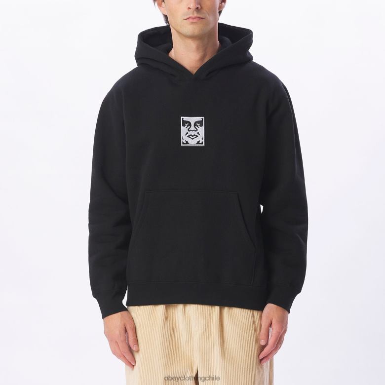 ropa 40VX993 hombres sudadera con capucha extra pesada Icon OBEY negro