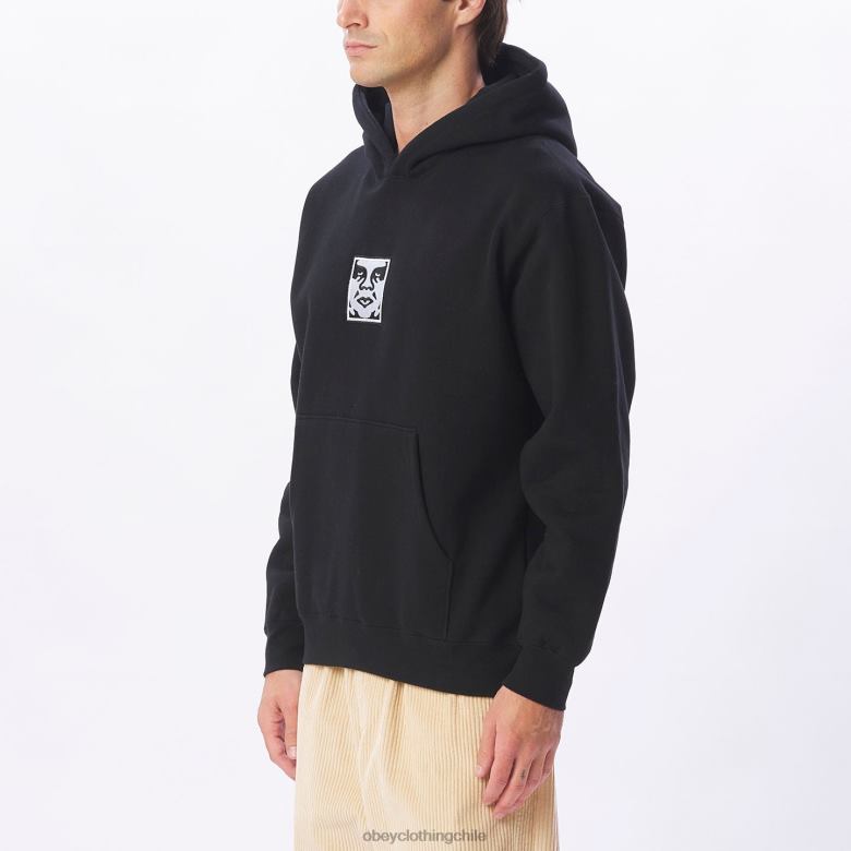 ropa 40VX993 hombres sudadera con capucha extra pesada Icon OBEY negro