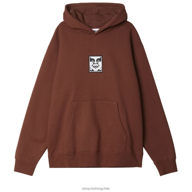 ropa 40VX994 hombres sudadera con capucha extra pesada Icon OBEY sepia