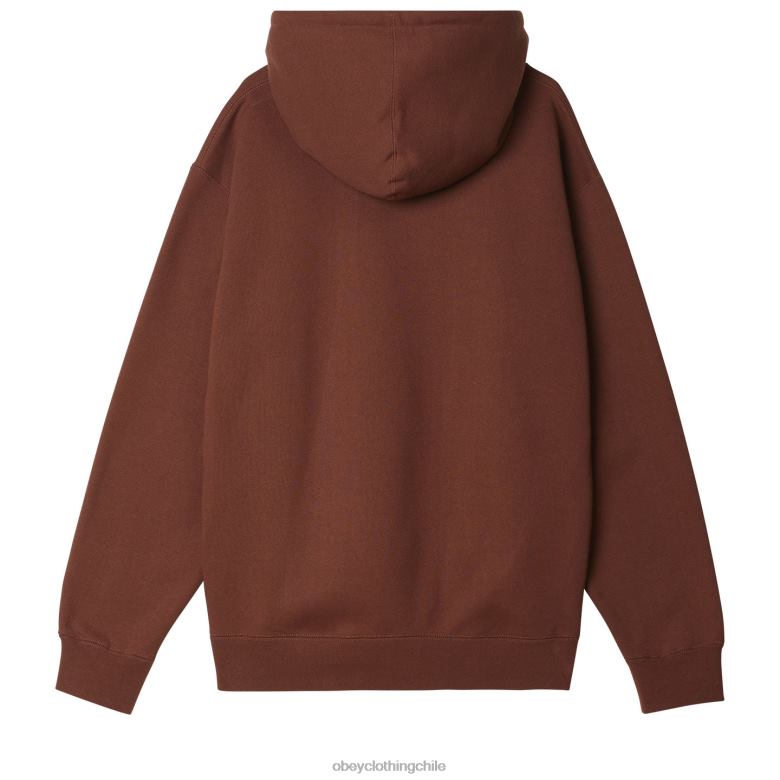 ropa 40VX994 hombres sudadera con capucha extra pesada Icon OBEY sepia