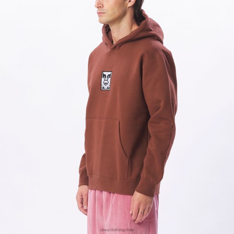 ropa 40VX994 hombres sudadera con capucha extra pesada Icon OBEY sepia