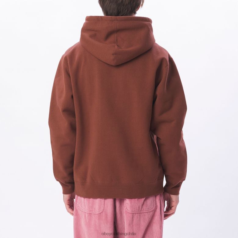 ropa 40VX994 hombres sudadera con capucha extra pesada Icon OBEY sepia