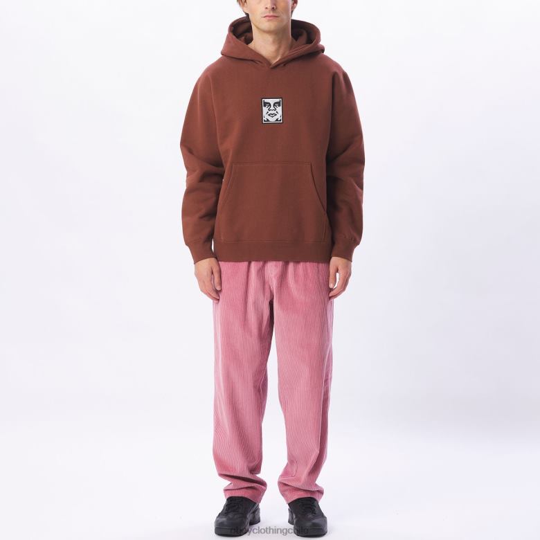 ropa 40VX994 hombres sudadera con capucha extra pesada Icon OBEY sepia