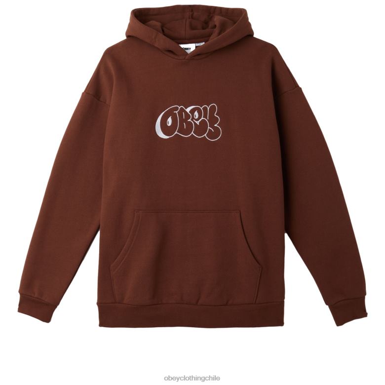 ropa 40VX997 hombres grabar capucha extra pesada OBEY sepia