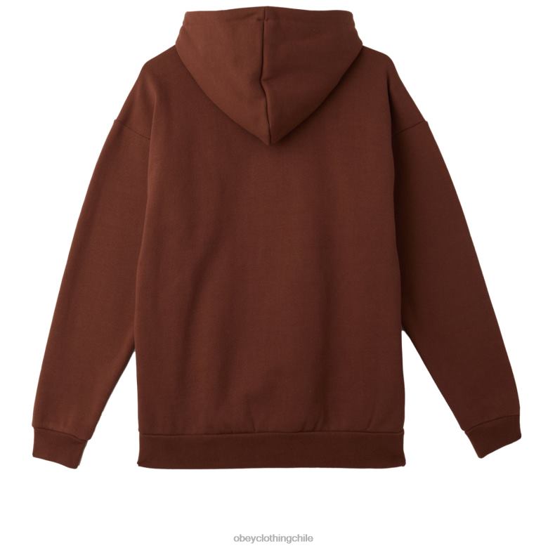 ropa 40VX997 hombres grabar capucha extra pesada OBEY sepia