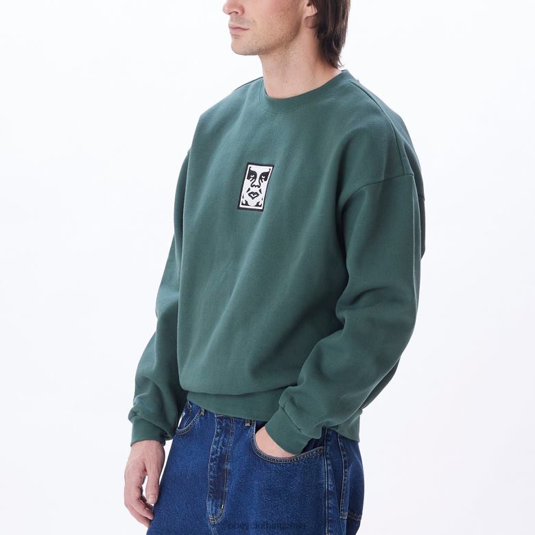 ropa 40VX998 hombres icono cuello redondo extra pesado ii OBEY cedro oscuro