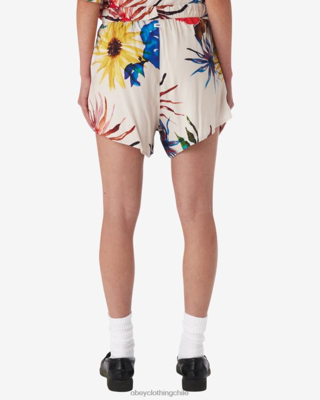 ropa 40VX544 mujer multi flores cortas OBEY multi sin blanquear