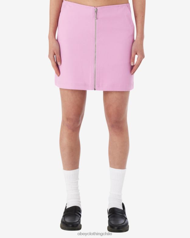 ropa 40VX534 mujer falda louise con cremallera OBEY lavanda pastel