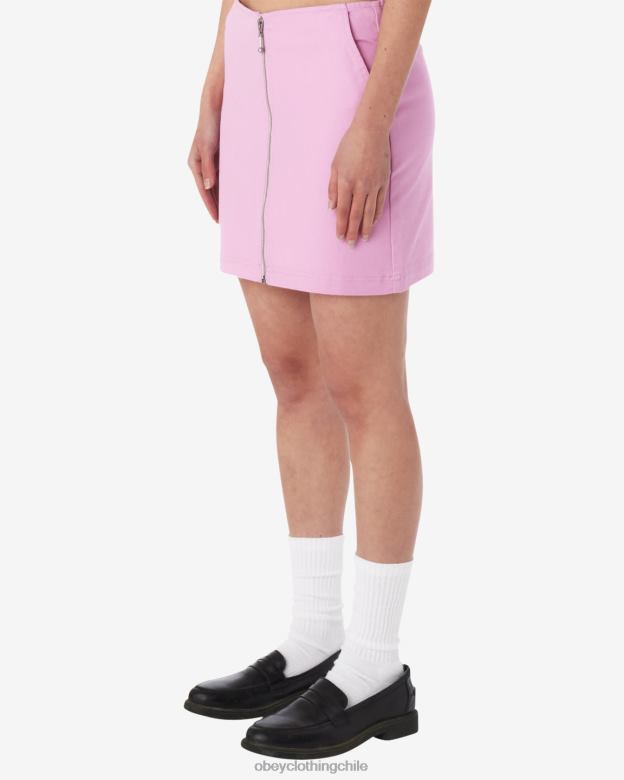ropa 40VX534 mujer falda louise con cremallera OBEY lavanda pastel