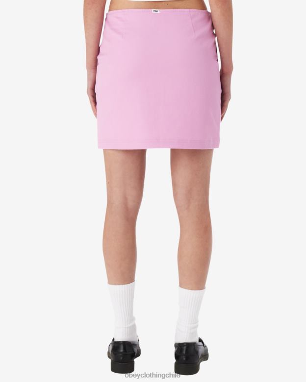 ropa 40VX534 mujer falda louise con cremallera OBEY lavanda pastel