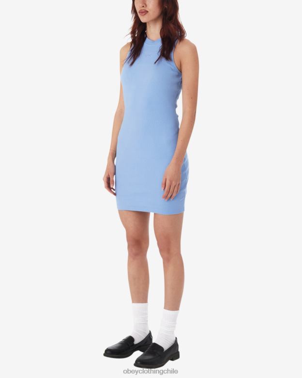 ropa 40VX586 mujer vestido de punto de canalé OBEY hortensia