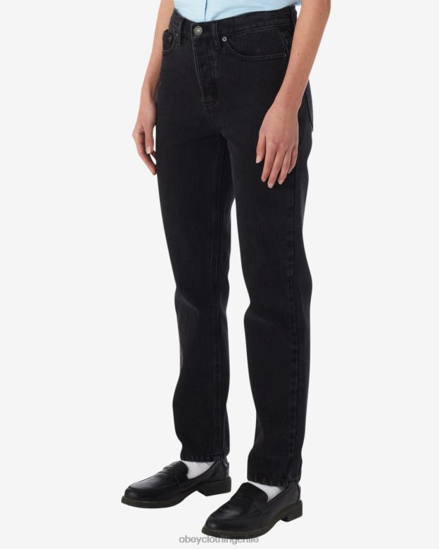 ropa 40VX515 mujer mezclilla sin esfuerzo OBEY negro descolorido