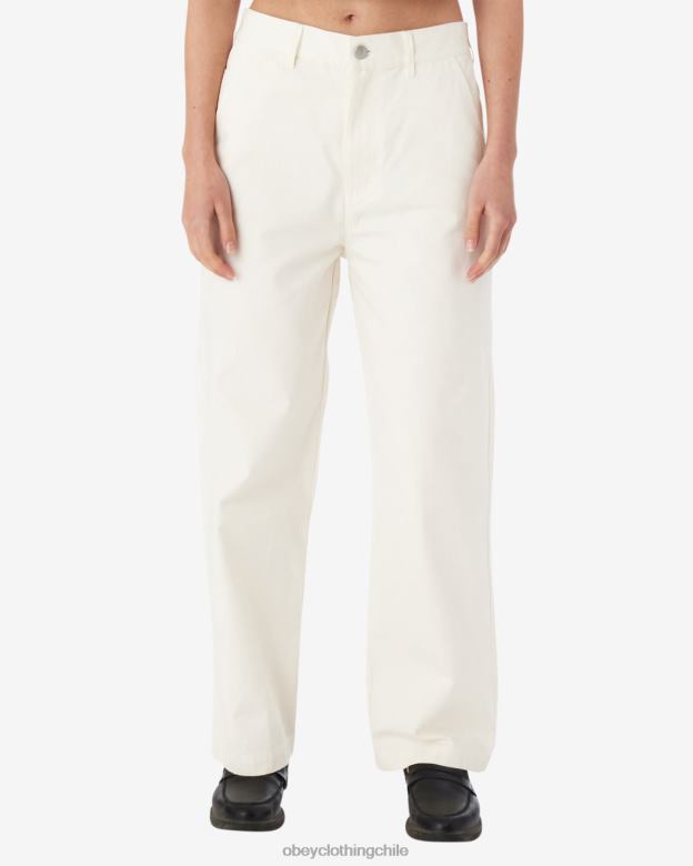 ropa 40VX522 mujer pantalón carpintero rosa OBEY susurro blanco