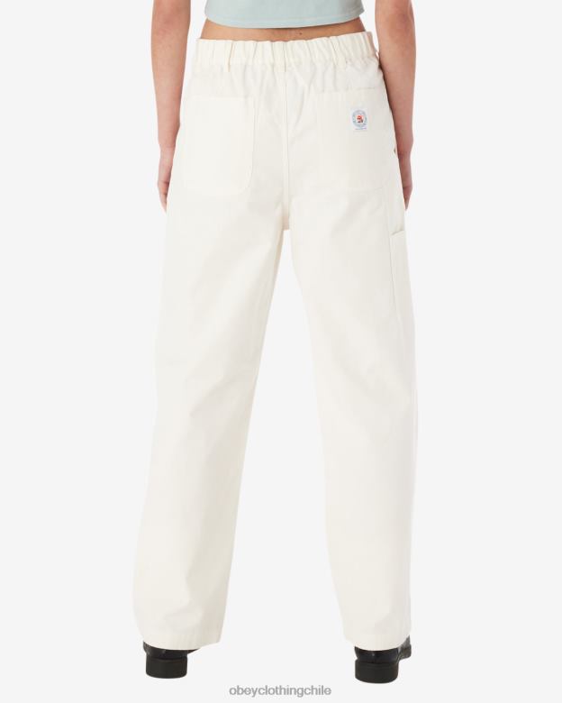 ropa 40VX522 mujer pantalón carpintero rosa OBEY susurro blanco