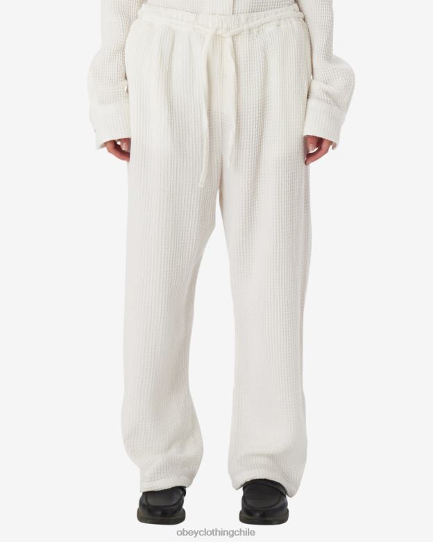 ropa 40VX524 mujer pantalón camille waffle OBEY blanco apagado