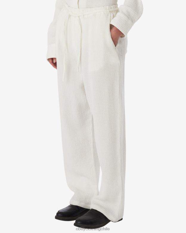 ropa 40VX524 mujer pantalón camille waffle OBEY blanco apagado