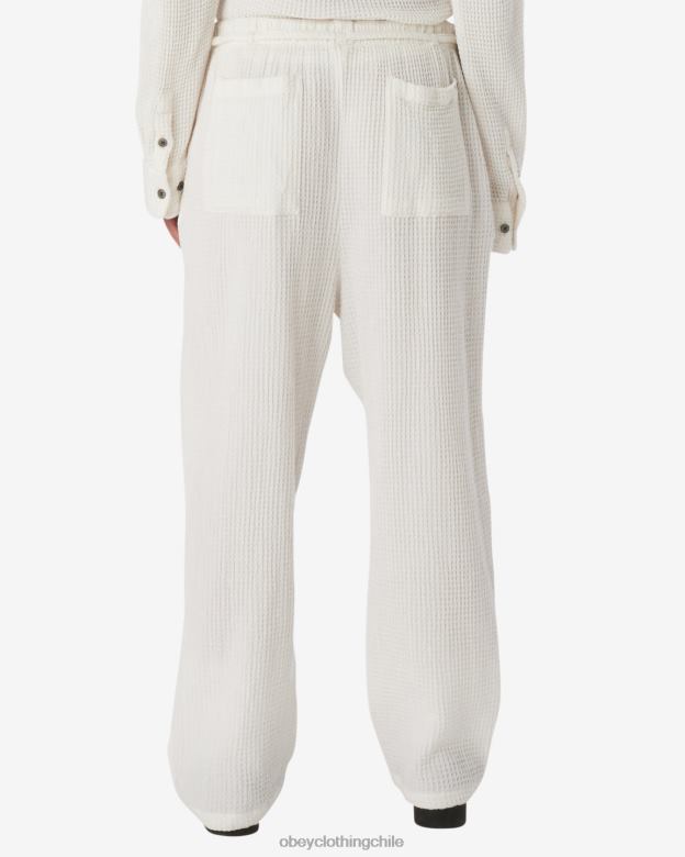 ropa 40VX524 mujer pantalón camille waffle OBEY blanco apagado