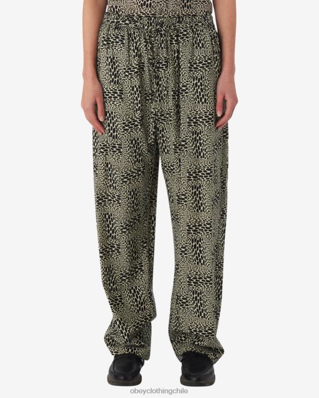 ropa 40VX526 mujer pantalón jubatus OBEY gris ostra multicolor