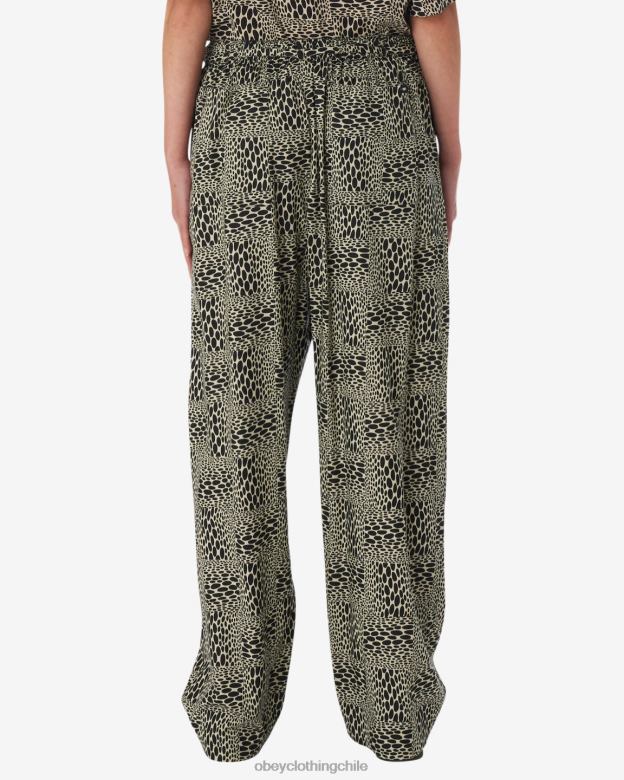 ropa 40VX526 mujer pantalón jubatus OBEY gris ostra multicolor