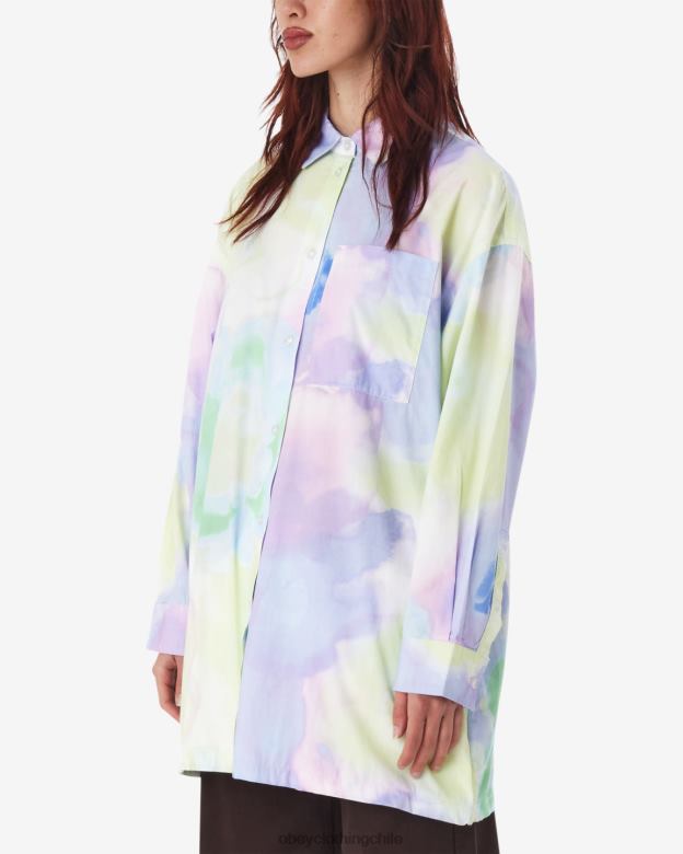 ropa 40VX553 mujer camisa de flores suaves alyssa OBEY pasteles múltiples