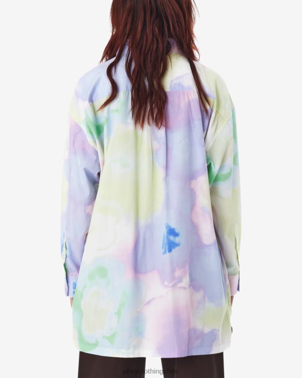 ropa 40VX553 mujer camisa de flores suaves alyssa OBEY pasteles múltiples