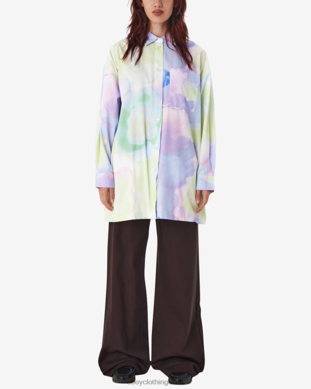ropa 40VX553 mujer camisa de flores suaves alyssa OBEY pasteles múltiples