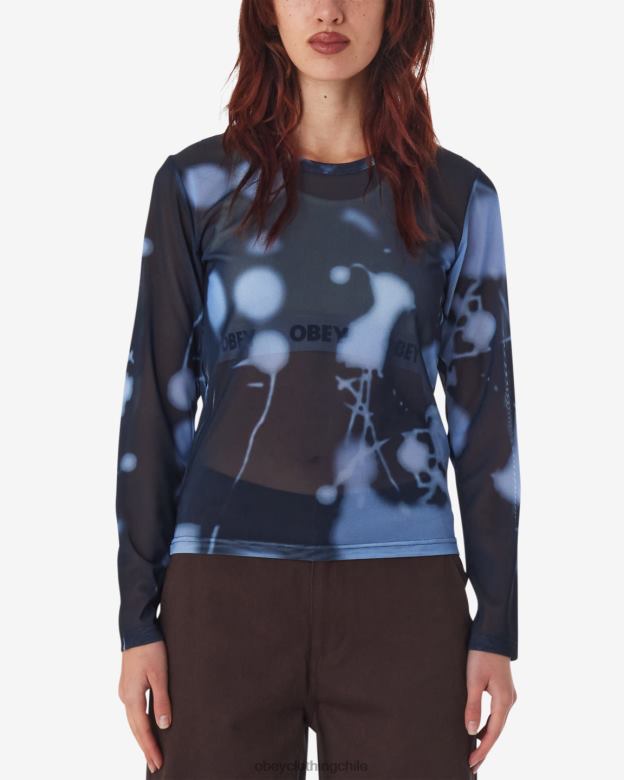 ropa 40VX558 mujer tejido de malla donnie ls OBEY azul marino polvoriento multi