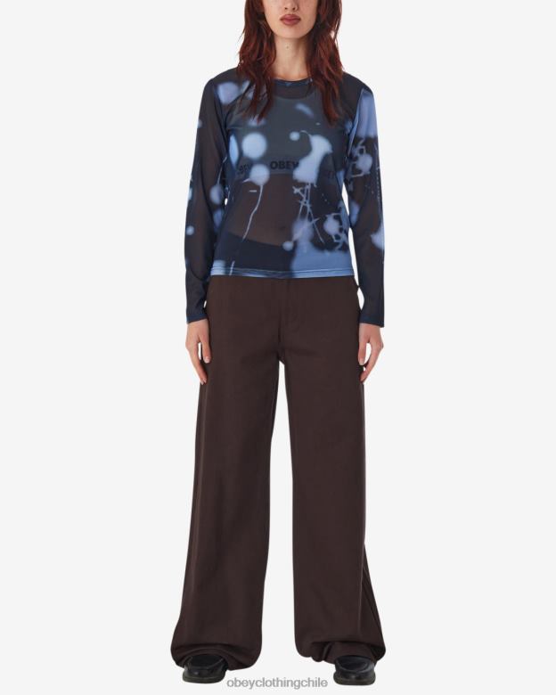 ropa 40VX558 mujer tejido de malla donnie ls OBEY azul marino polvoriento multi