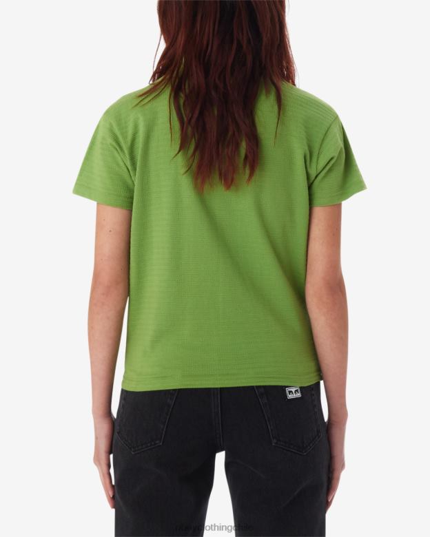 ropa 40VX561 mujer botón abajo OBEY verde picante