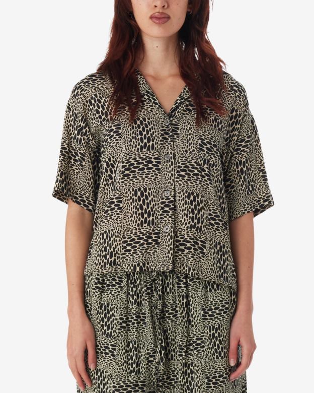 ropa 40VX563 mujer camisa jubatus OBEY gris ostra multicolor